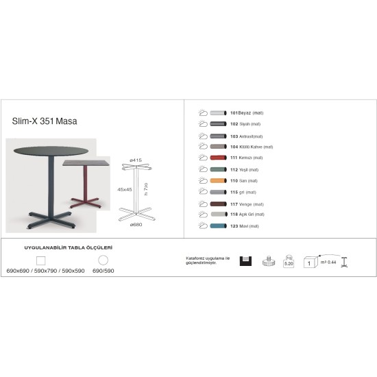 Slim-X 351 Masa Ø59 / Ø69 / 59x59 / 69x69