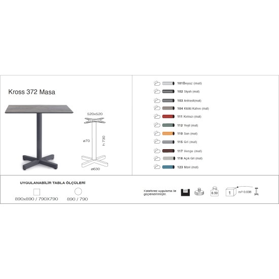 Kross 372 Masa   Ø79 / Ø89 / 79x79 / 89x89