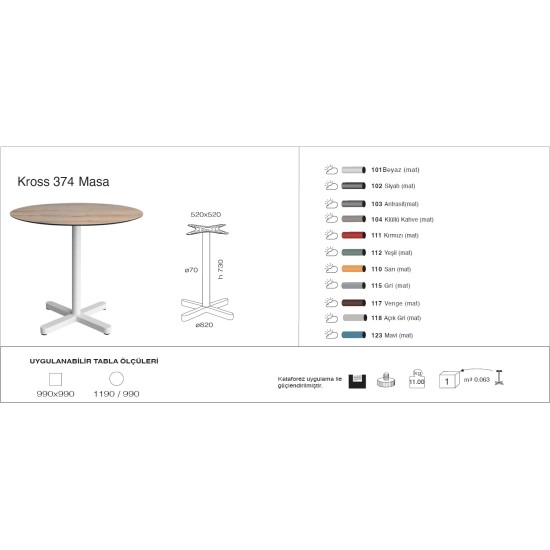 Kross 374 Masa  Ø99 / Ø119 / 99x99