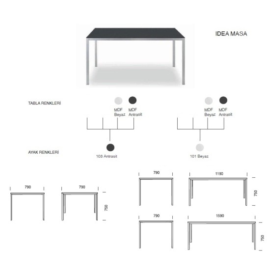 IDEA MASA 79X79 / 79x119 / 79x139 IDEA MASA 79X79 / 79x119 / 79x139