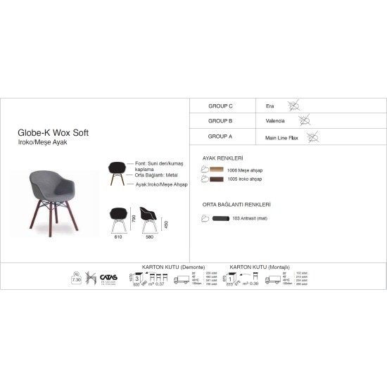 Globe-K Wox Soft Iroko/Meşe Globe-K Wox Soft Iroko/Meşe