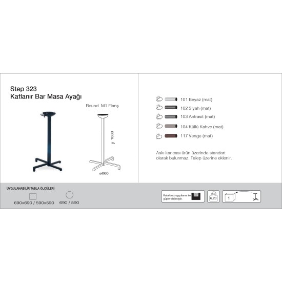 Step 323 Katlanır Masa Ayağı - BAR