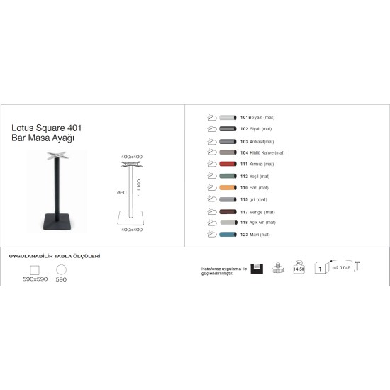 Lotus Square 401 Ayak - BAR
