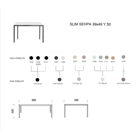 Slim Sehpa 49x99 Slim Sehpa 49x99