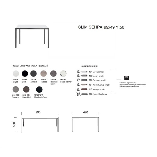 Slim Sehpa 99x49