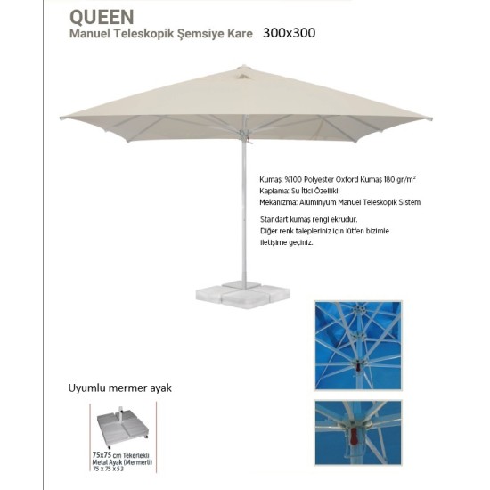 QUEEN | Manuel Teleskopik Şemsiye 300x300