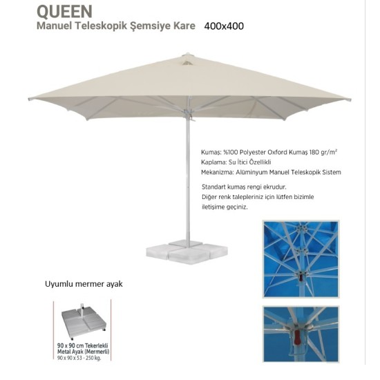 QUEEN | Manuel Teleskopik Şemsiye 400x400