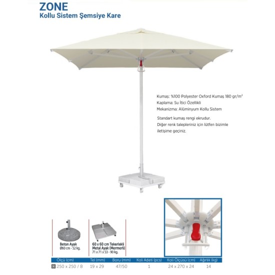 ZONE | Kollu Sistem Şemsiye 250x250