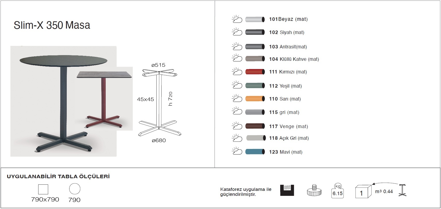 Slim-X 350 Masa Ø79 / 79x79