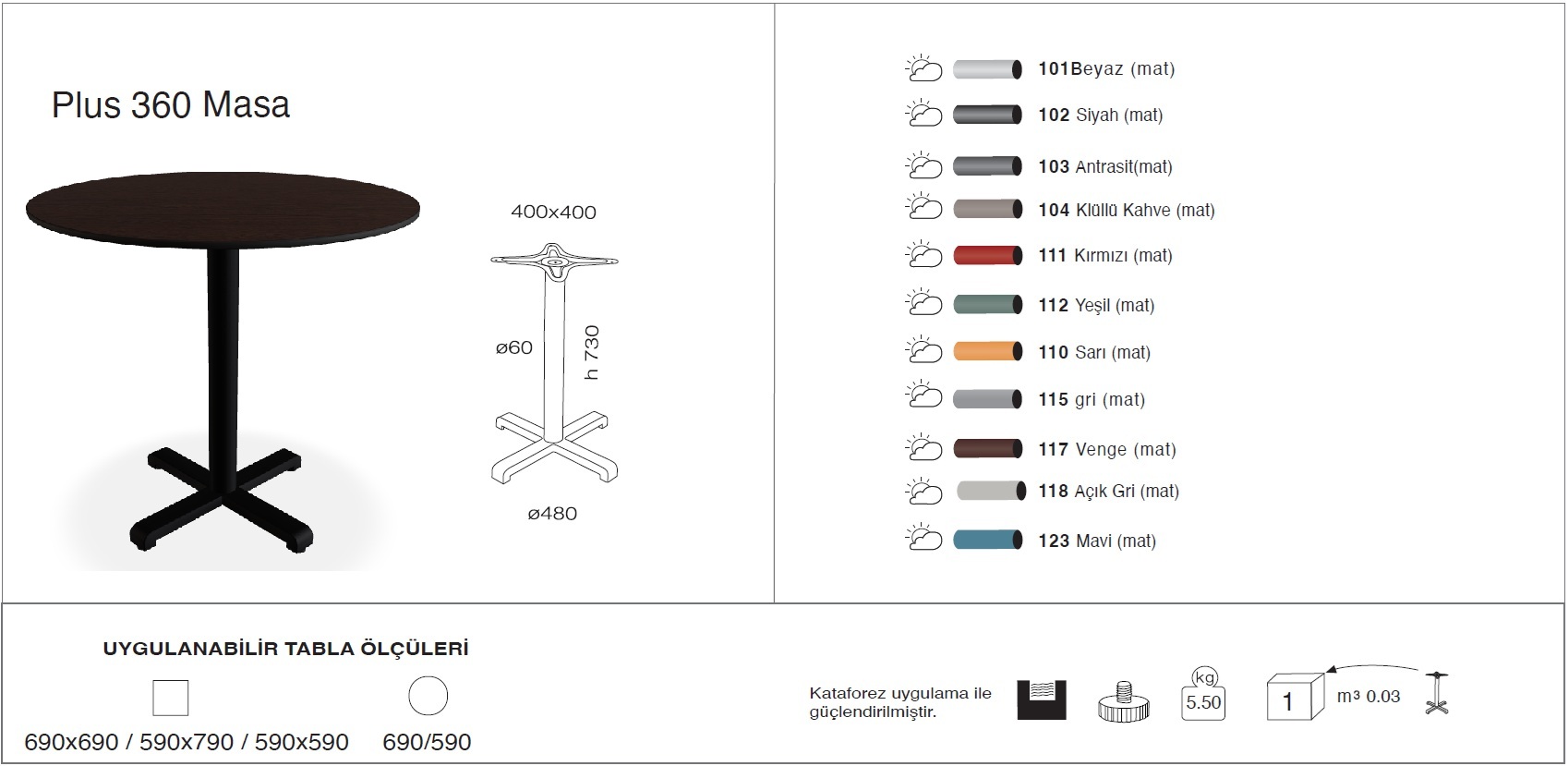 Plus 360 Masa Ø59 / Ø69 / 59x59 / 69x69 Plus 360 Masa Ø59 / Ø69 / 59x59 / 69x69