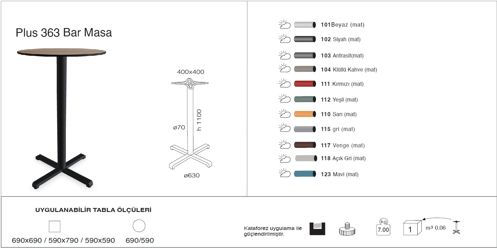 Plus 363 Masa Ø59 / Ø69 / 59x59 / 69x69 - BAR