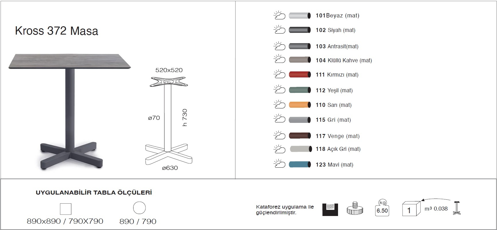 Kross 372 Masa   Ø79 / Ø89 / 79x79 / 89x89