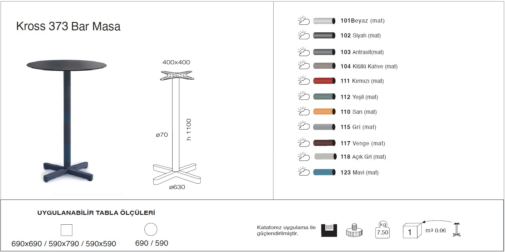 Kross 373 Masa   Ø59 / Ø69 / 59x59 / 69x69 - BAR