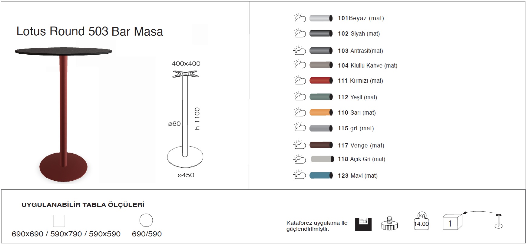 Lotus Square 404 Masa Ø59 / Ø69 / 59x59 / 69x69 - BAR Lotus Square 404 Masa Ø59 / Ø69 / 59x59 / 69x69 - BAR