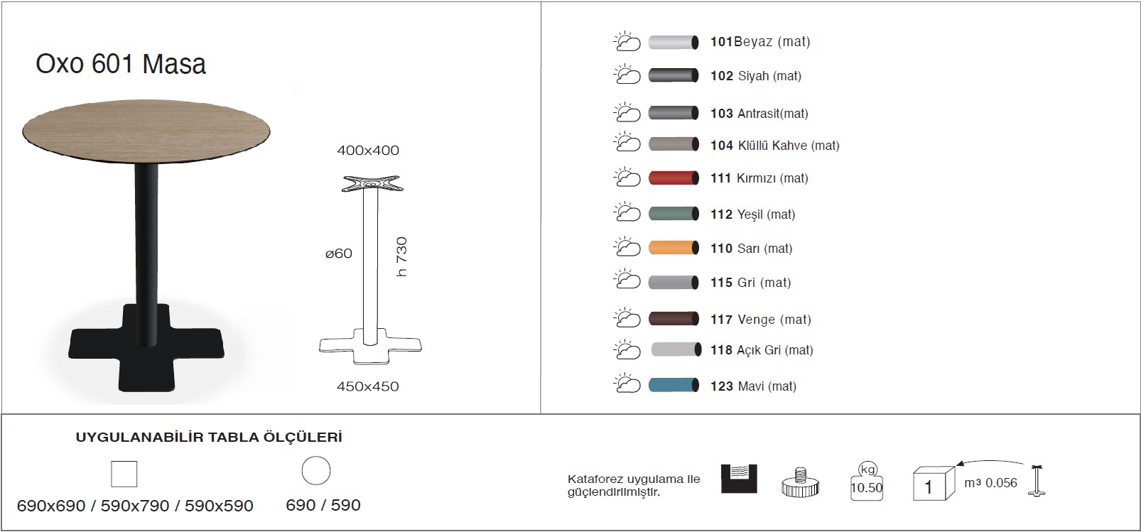 Oxo 601 Masa Ø59 / Ø69 Oxo 601 Masa Ø59 / Ø69