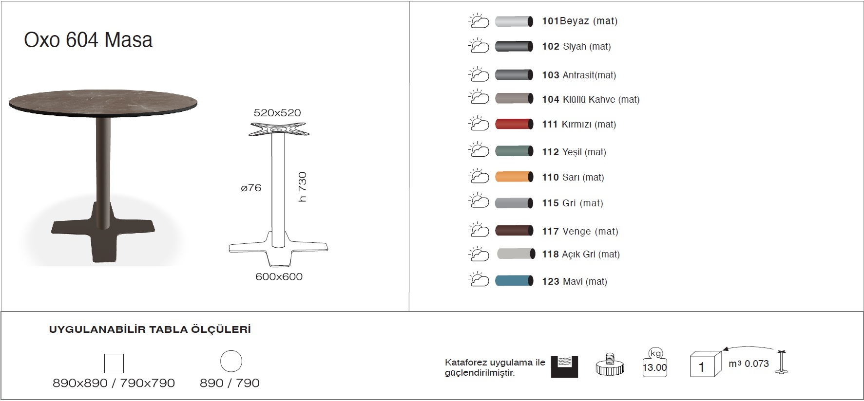 Oxo 604 Masa Ø79 / Ø89