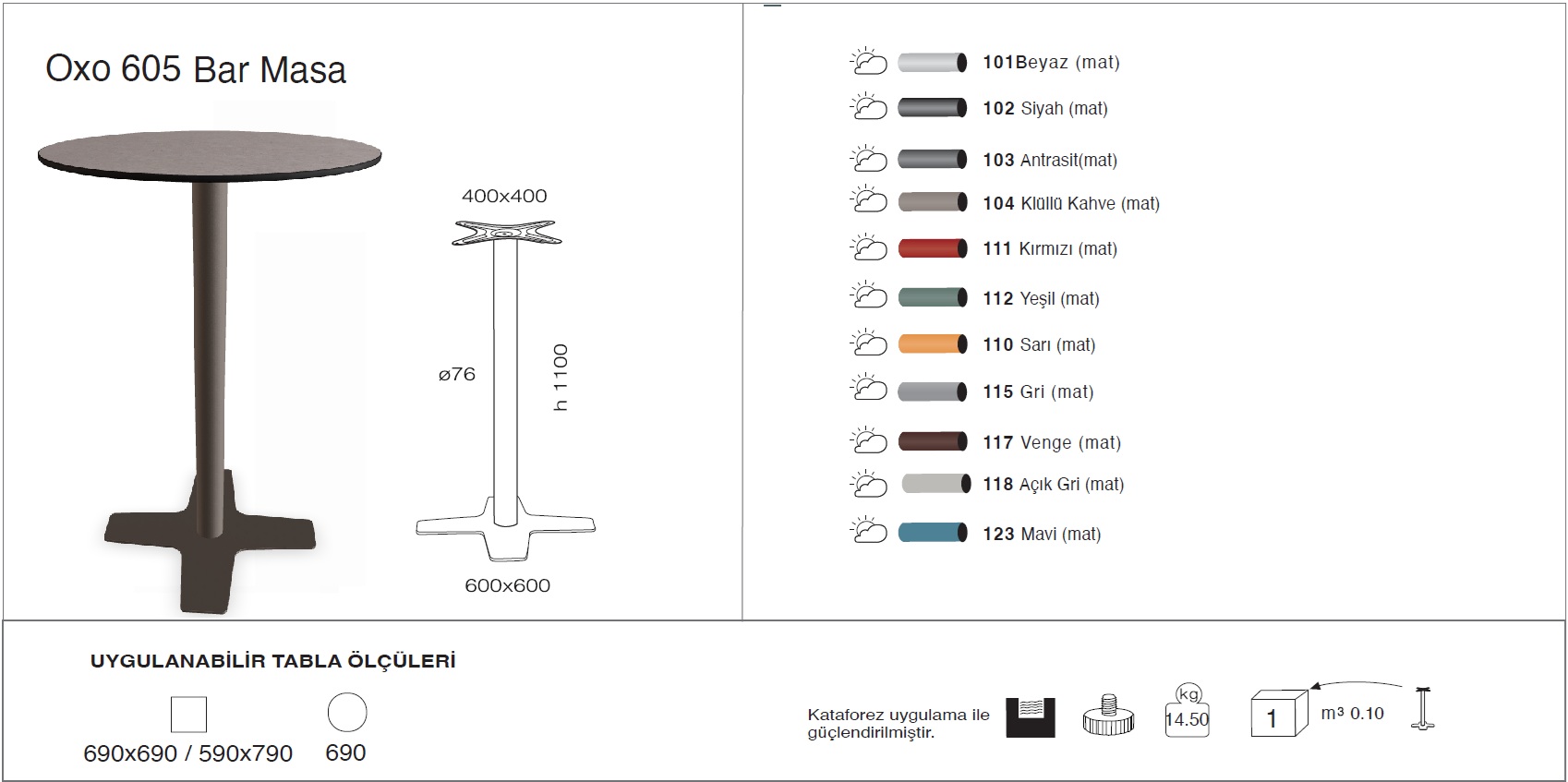Oxo 605 Masa Ø69 - BAR