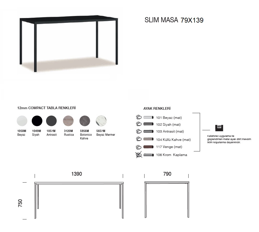 Slim Masa  139x79