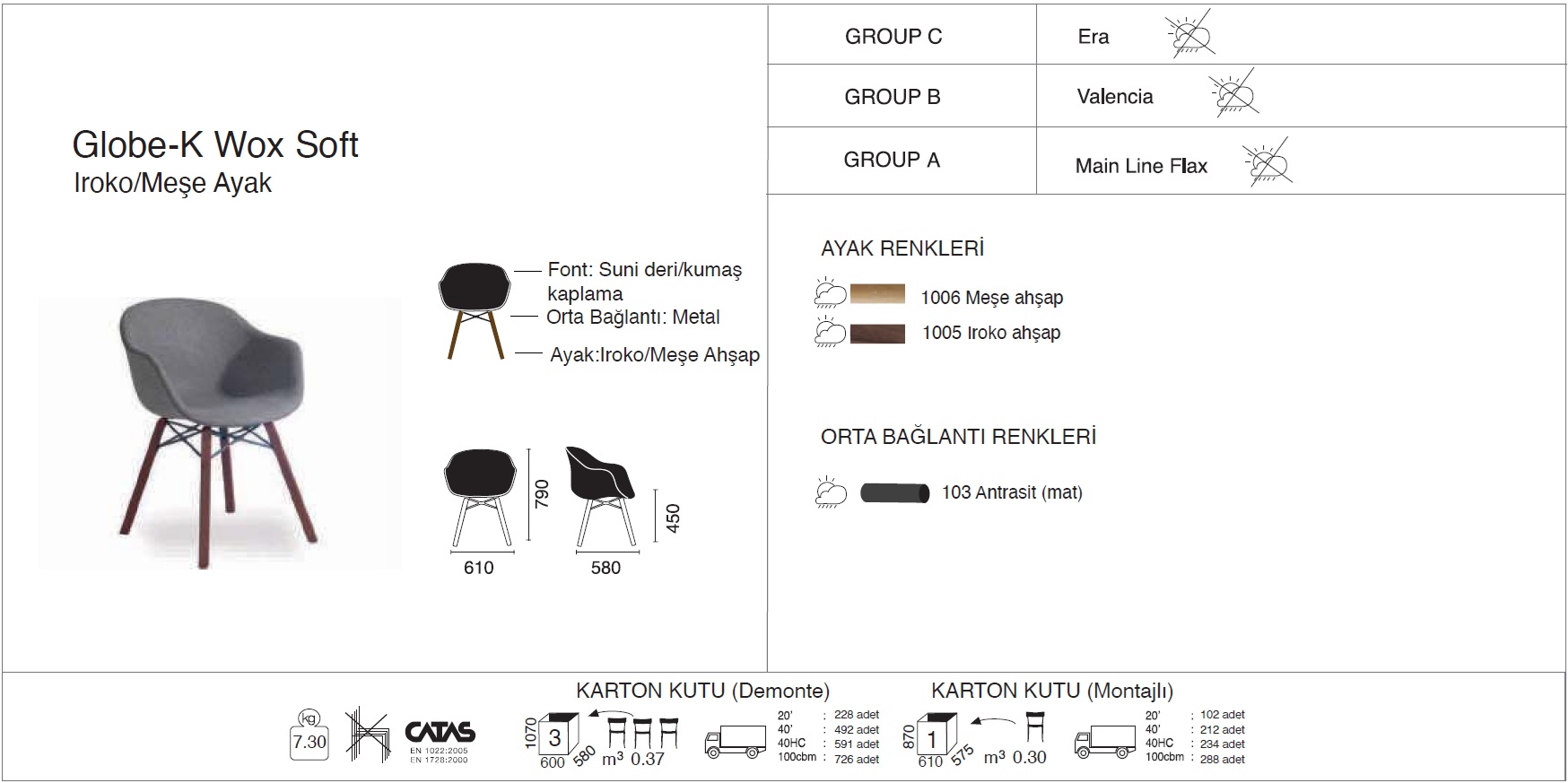Globe-K Wox Soft Iroko/Meşe Globe-K Wox Soft Iroko/Meşe