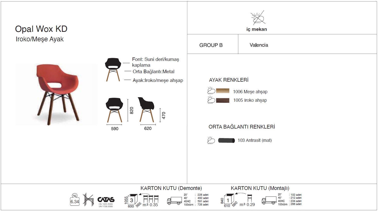 Opal Wox KD Iroko/Meşe Ayak
