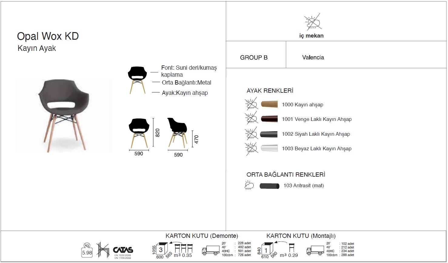 Opal Wox KD Kayın Ayak