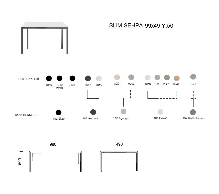 Slim Sehpa 49x99 Slim Sehpa 49x99