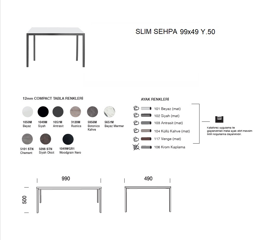 Slim Sehpa 99x49