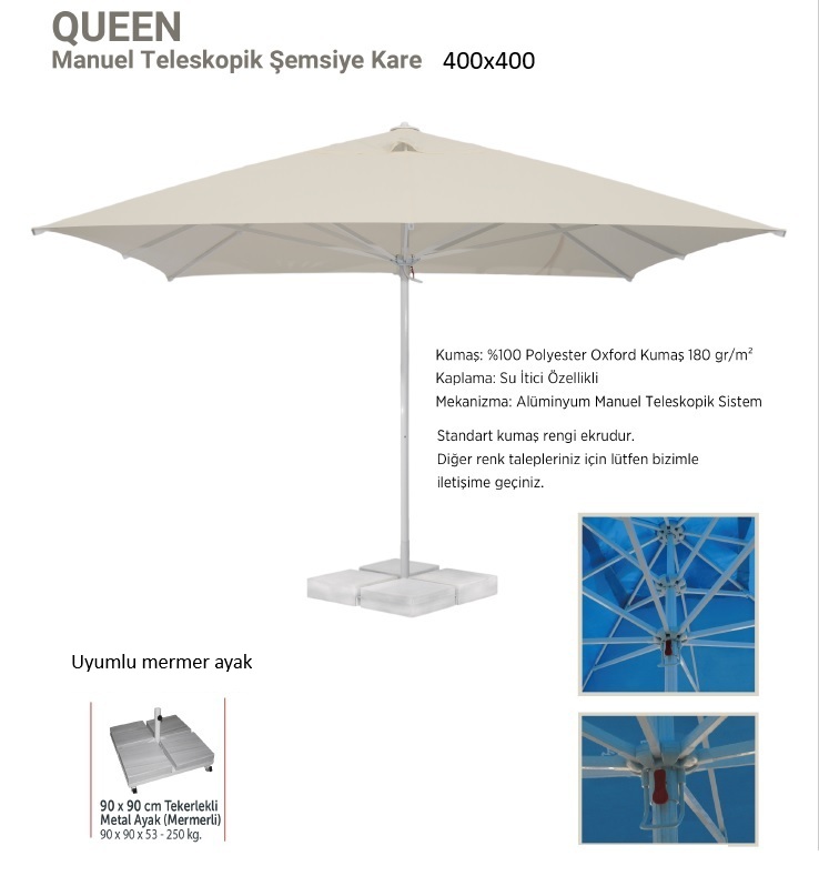 QUEEN | Manuel Teleskopik Şemsiye 400x400